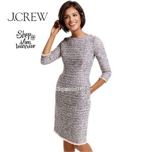J.Crew NWT fringe trim dress with 3/4 sleeves in confetti tweed *shop@iamwarrior